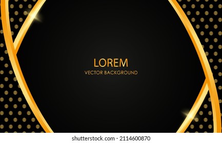 golden style in black background and copy space by vector design