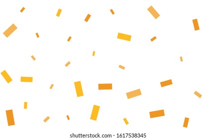 Golden stylish confetti on white background