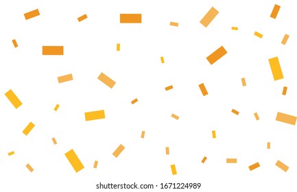 Golden stylish confetti on white background