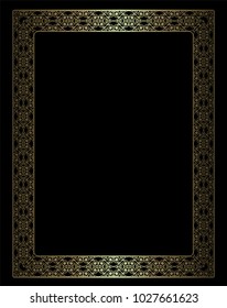 golden stylish frame, card layout for decoration