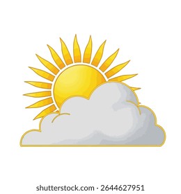 Golden Sun Isolated on White Background: Symbol of Brightness and  Hope
