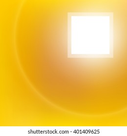 Golden sun light background. Abstract vector background with blurred lights and white space for text