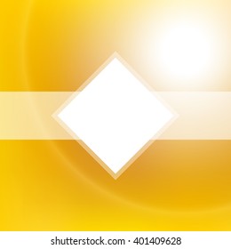 Golden sun light background. Abstract vector background with blurred lights and white space for text