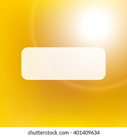 Golden sun light background. Abstract vector background with blurred lights and white space for text