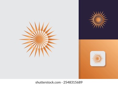goldene Sonne Logo Design Vektor Vorlage