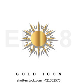 Golden Sun premium icon graphic web design element or logo template. 