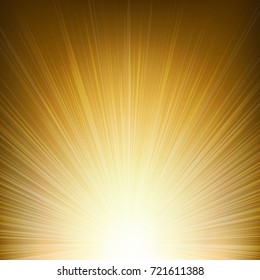 Golden Sunburst Background Gradient Mesh, Vector Illustration