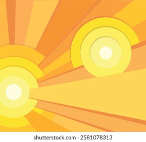 Golden Sunburst. Radiant Abstract Sunshine Rays Background