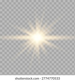 Golden Sunburst Spark Vector With Soft Light Rays For Celebration Invitation Banner And Festive Overlay