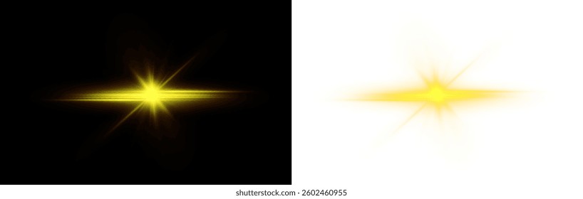 golden sunlight explosion effect with radiant flares, soft sparkles, and glowing bursts. Ideal for summer designs, nature scenes, abstract elegance, and bright vector visuals. Vector