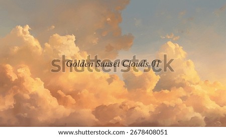 Golden sunset background of renaissance cloud painting