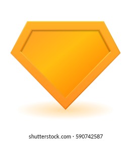 Golden superhero logo template. Vector, isolated, eps 10.