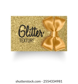 Golden surface gold glitter texture Gift Card template Vector format