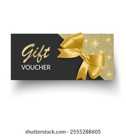 Golden surface gold glitter texture Gift Card template Vector format