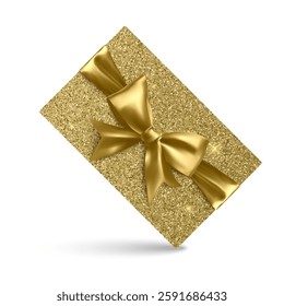 Golden surface gold glitter texture Gift Card template Vector format