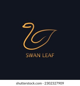 Golden swan logo with leaf wings.