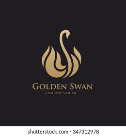 Golden Swan Luxury Logo Template