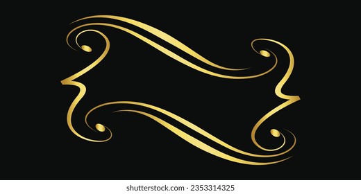 golden swirl elements editable background Free Vector