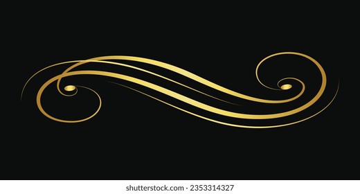 golden swirl elements editable background Free Vector
