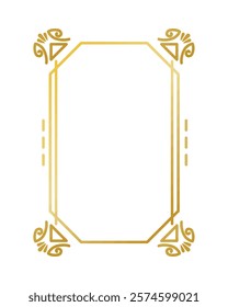 golden swirl frame decoration isolated