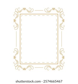 golden swirl frame vintage isolated