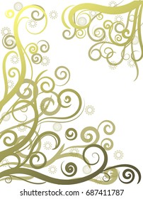 golden swirls. simple background