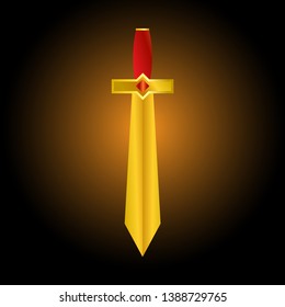 golden sword icon vector. sword vector