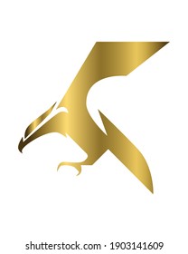 Golden symbol of eagle that is flying.	
