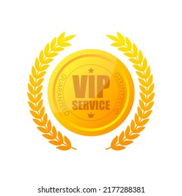 Golden symbol of exclusivity, the label VIP service with glitter. Very important person - VIP icon.