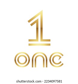 Golden Symbol for Number 1 on a White Background - Icon 5