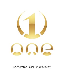 Golden Symbol for Number 1 on a White Background - Icon 9