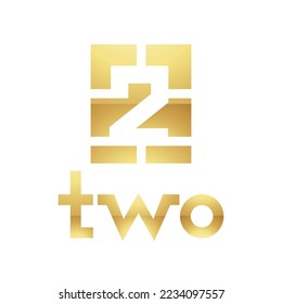 Golden Symbol for Number 2 on a White Background - Icon 5