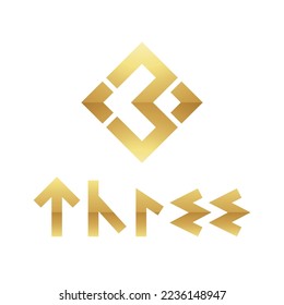 Golden Symbol for Number 3 on a White Background - Icon 9