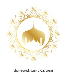 golden taj mahal ramadan kareem temple vector illustration design