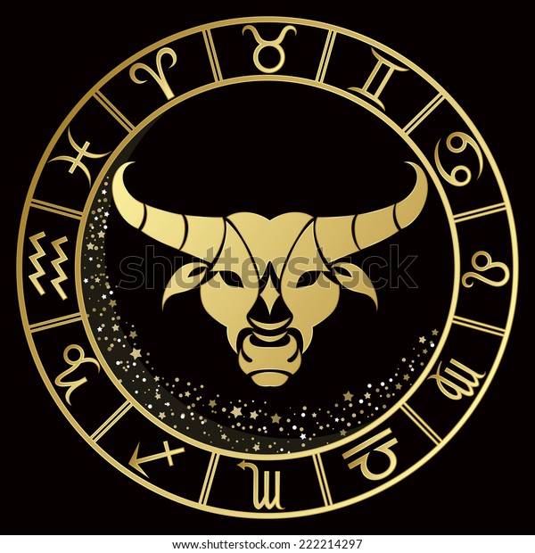 Golden Taurus Zodiac Sign Vector Illustration Stock Vector Royalty