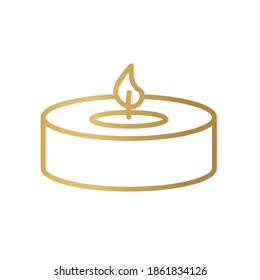 golden tealight candle icon- vector illustration