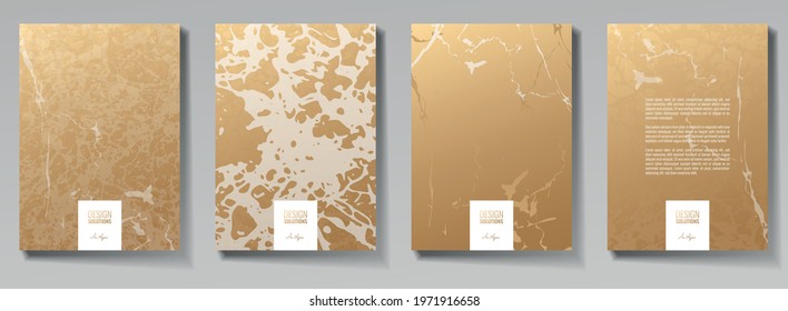 Golden template for business background page, brochure template, booklet, vertical flyer. 