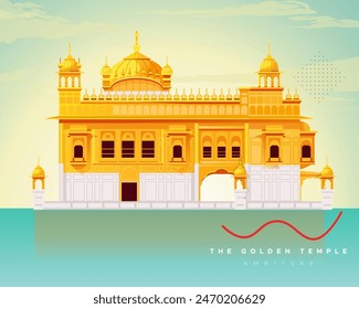 Der Goldene Tempel - Amritsar - Stock Illustration als EPS 10 Datei