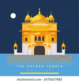 El Templo Dorado - Amritsar - Ilustración de stock como EPS 10 Archivo