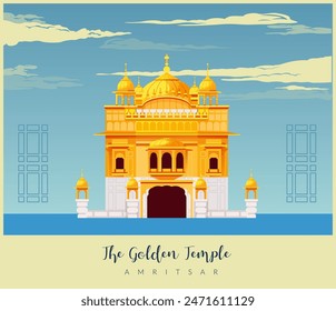 Der Goldene Tempel - Amritsar - Stock Illustration als EPS 10 Datei