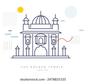 The Golden Temple - Amritsar - Stock Illustration as EPS 10 File