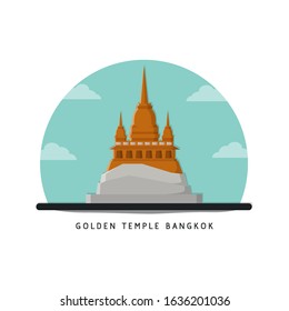Golden Temple Bangkok Thailand Icon Vector Design