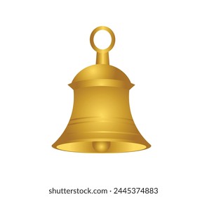 golden temple bell isolated on white vector illustration 