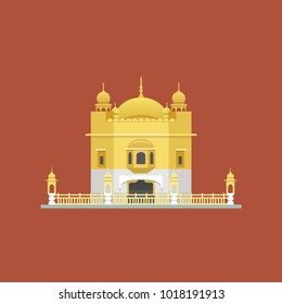 
Golden Temple (Harmandir Sahib) in Amritsar, Punjab, India. Vector illustration