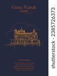 golden temple line drawing for guru nanak jayanti