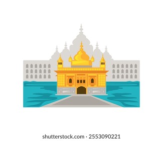 golden temple monument isolated design