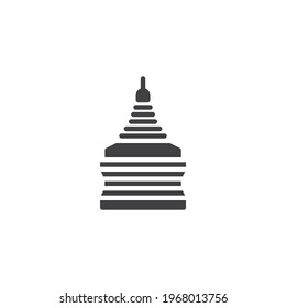 Icono vector del templo de oro. signo plano relleno para concepto móvil y diseño web. Icono del glifo del templo de Tailandia. Símbolo, ilustración del logotipo. Gráficos vectoriales