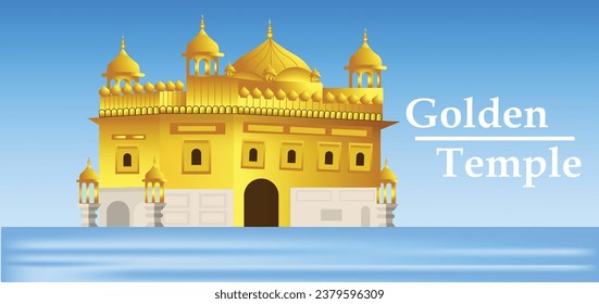 Golden Temple vector illustration Amritsar Punjab India