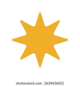 Golden ten pointed star simple shape design element