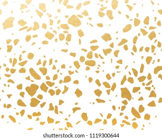 Golden Terrazzo Pattern. Endless Background.